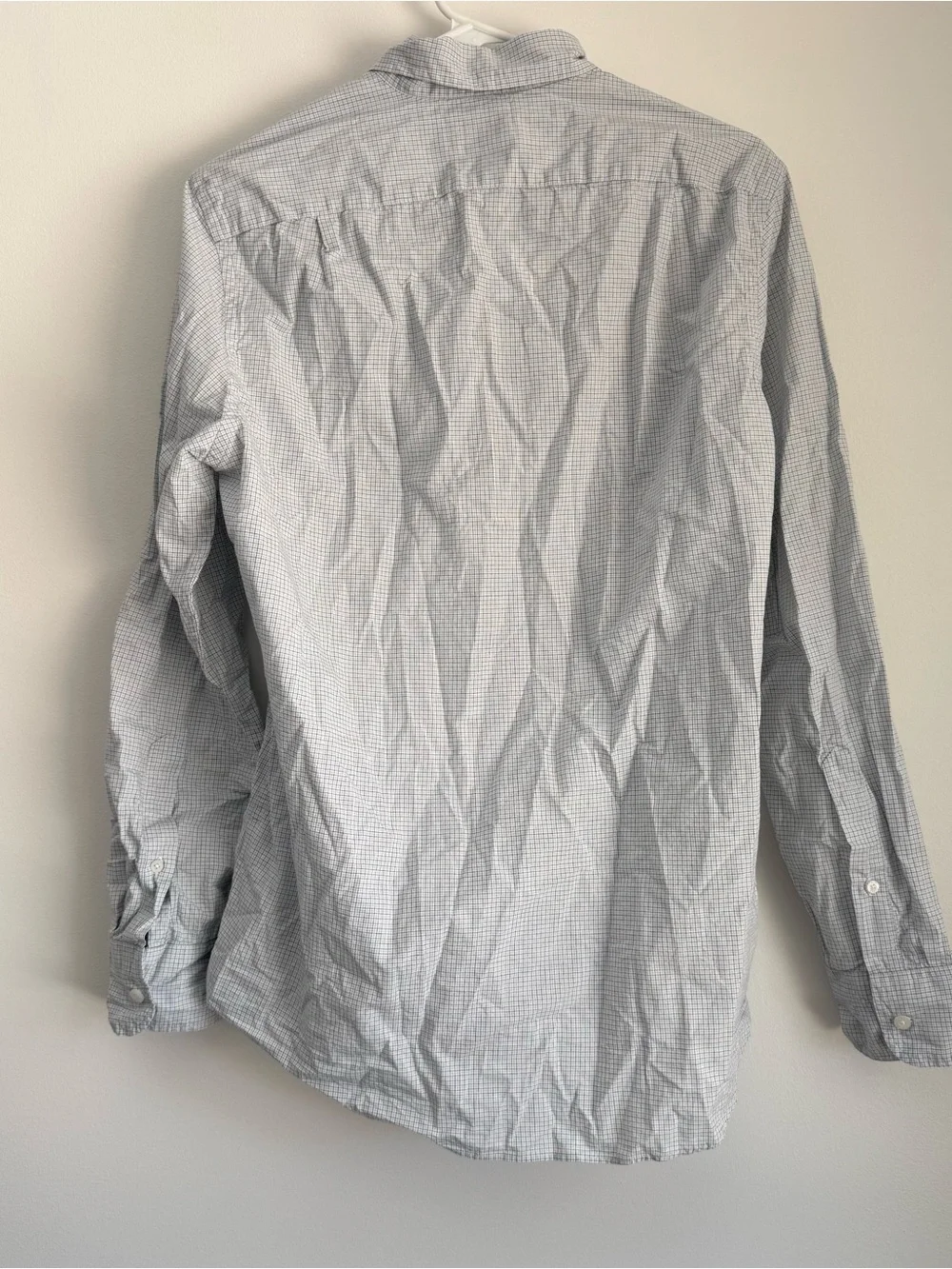 New with Flaw J. Crew Men's Light Blue Micro-Check Button-Down Shirt Size Small